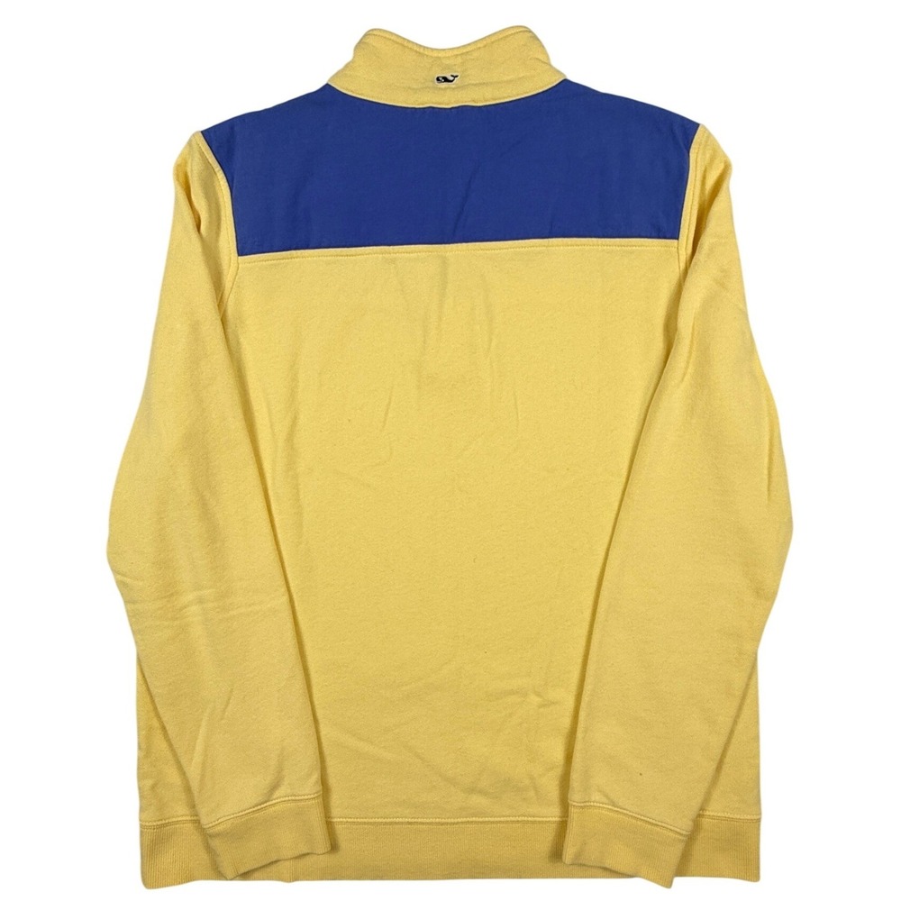 Vineyard Vines Nautical Yellow Blue Colorblock Quarter Zip Pullover Womens L - Picture 5 of 8